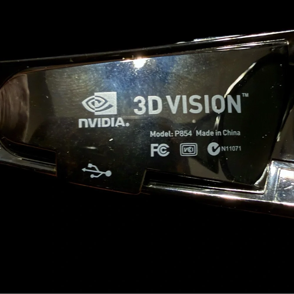 NVIDIA 3D Vision Wireless Glasses Model P854 Box Bag Cloth USB Cable NOB